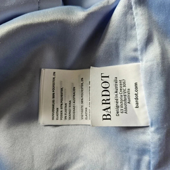 Bardot Cut Out Slit Classy Midi Fitted Cocktail Dress in Light Blue Size XXL. - Picture 15 of 15